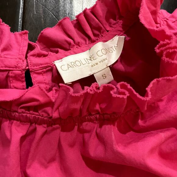 Caroline Constas Ruffle Mini Tiered Dress Hot Pink Women's Size Small - Picture 3 of 6